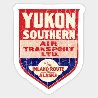 Yukon Southern Alaska Vintage Airlines Air Transport Luggage Distressed Sticker